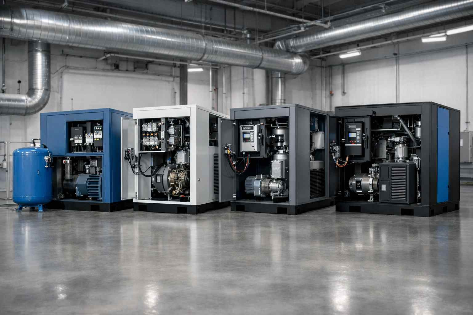 screw air compressor starting methods comparison thumb