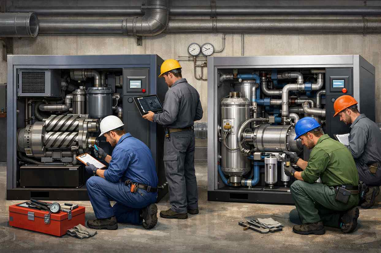 oil free vs water lubricated screw compressor comparison content 1