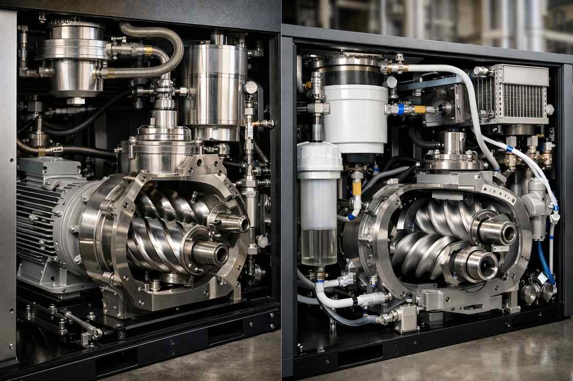oil free vs water lubricated screw compressor comparison content 2